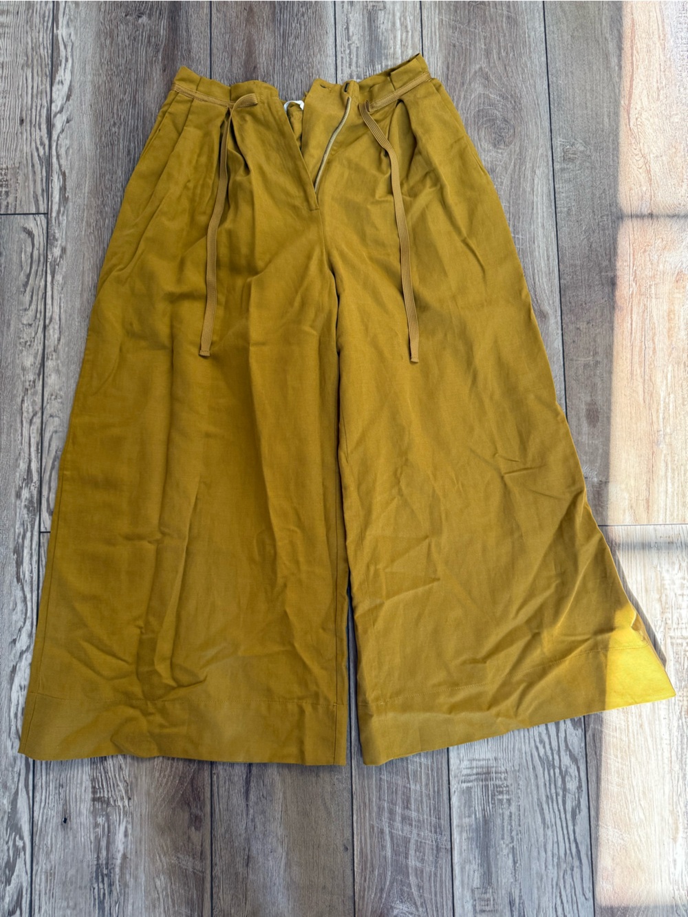 Ulla Johnson Mustard Wide Leg Drawstring Pants Size 2